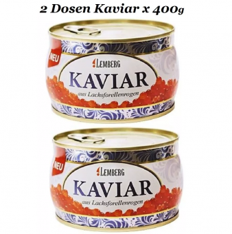 2 Dosen x 400g Kaviar rot Lachsforellenkaviar Forellenkaviar Lachskaviar икра 